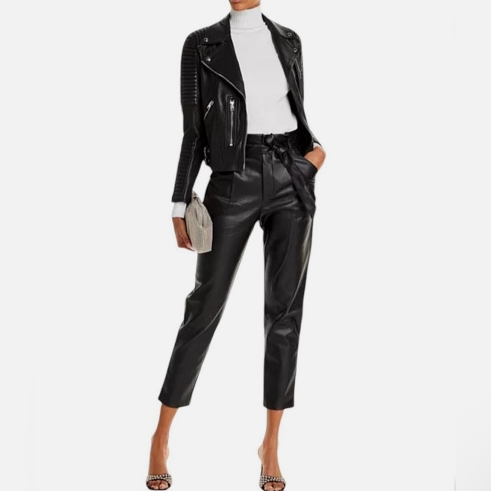 Lucy Paris Black Faux Leather Dress Pants
